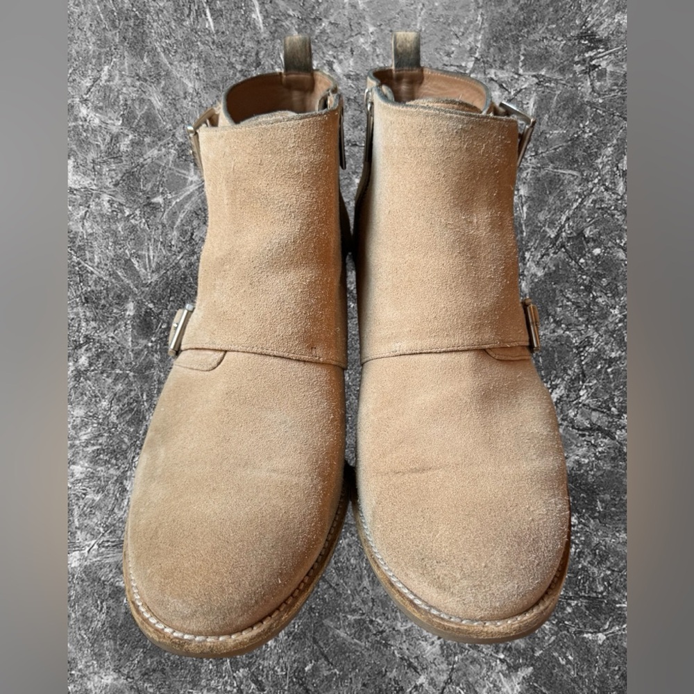 Women’s size 10 tan leather Michael Kors ankle boots with brushed nickle buckles